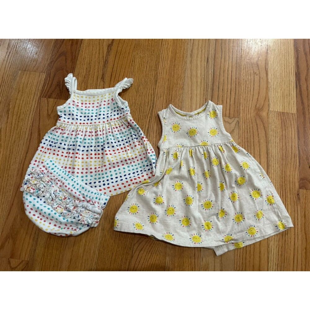 Lot of 2 Baby Boden and Hanna Andersson 3-6m baby dresses